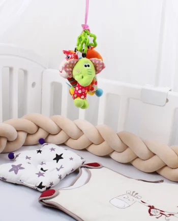 1-4M Baby Bed Bumper For Cribs Boy Girl Baby Bedside Protector Knotted Braided Cot Room Decor