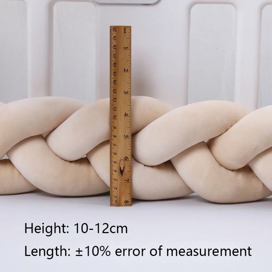 1-4M Baby Bed Bumper For Cribs Boy Girl Baby Bedside Protector Knotted Braided Cot Room Decor