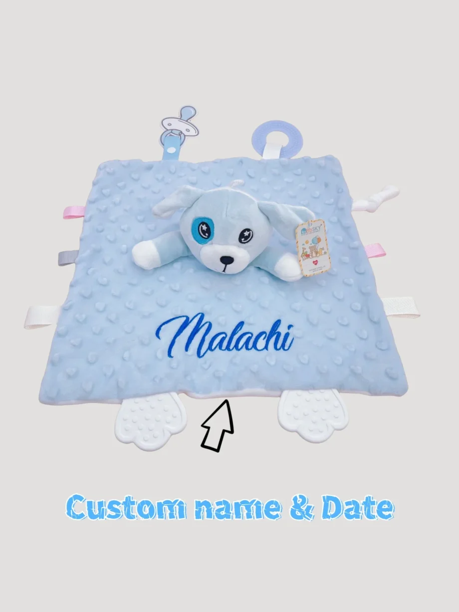Personalized letter Embroidered Newborn Custom name Nursery Baby security blanket Soothing towel Gifts Boy Girl Sleep sack anima