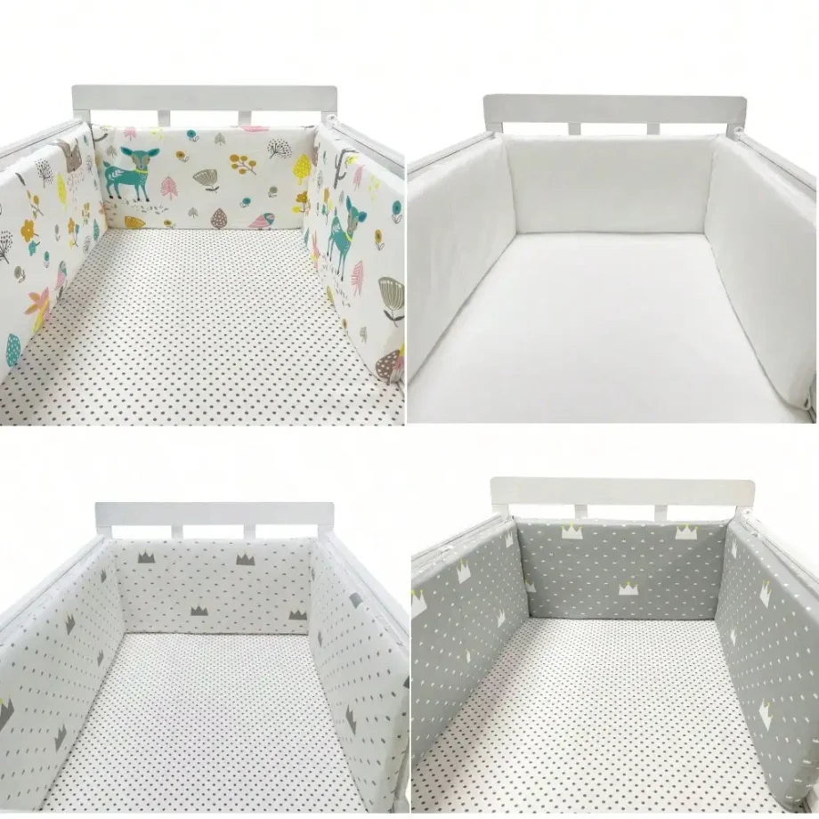 Baby Bumper Chichonera Crib Cot Protector Infant Cotton Children's Bed Barriers Newborns Around Cushion Braid Cunas Para El Bebe