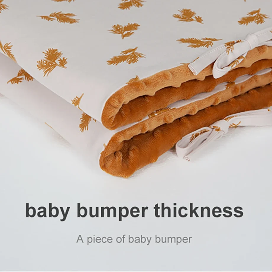 1.8M Baby Bumper Bed Protector Crib Side Winter Warm Baby Bedding Set Anti-Collision Crib Bumper Washable Cotton Velvet