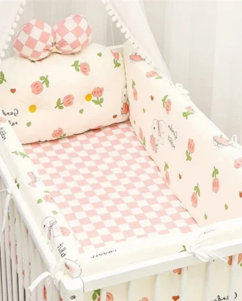 Baby Crib Anti-Collision Bumper Kit Baby Pure Cotton Splicing 5-piece Set Soft Children's Bedding CJ262