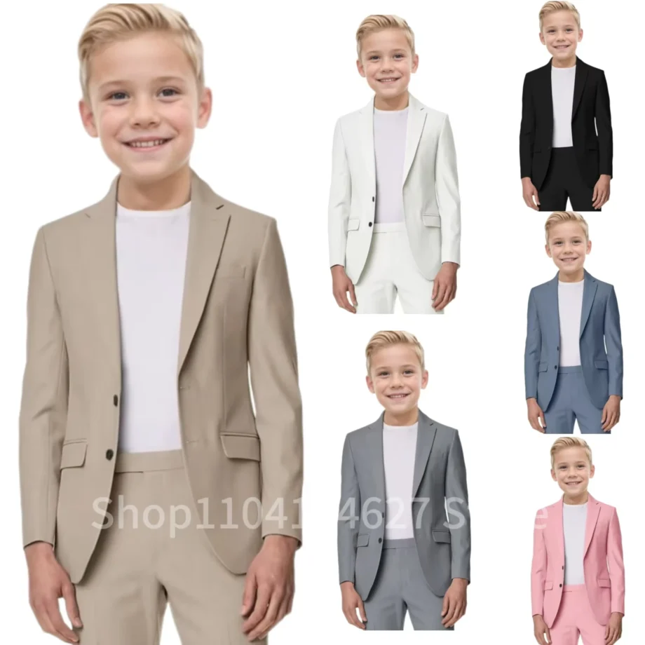 Formal Suit For Boy Korean Suits Blazer Pant Sets 2 Pieces Notched lapel Boys Clothing Elegant Tuxedo Boy's Suit