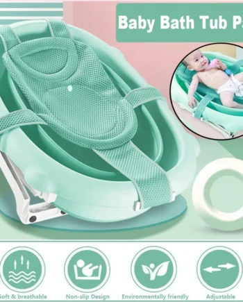 Baby Shower Bath Tub Pad Non-Slip Bathtub Seat Adjustable Newborn Bath Support Net Cushion Foldable Soft Pillow