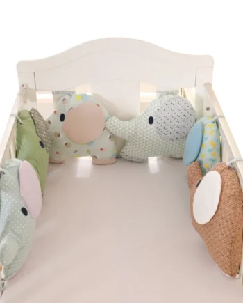 6pcs/set Kid Baby Sleeping Cotton Protector Bumper Newborn Bedding Bassinet Elephant Baby Crib Protector Baby Bed Bumper Fence