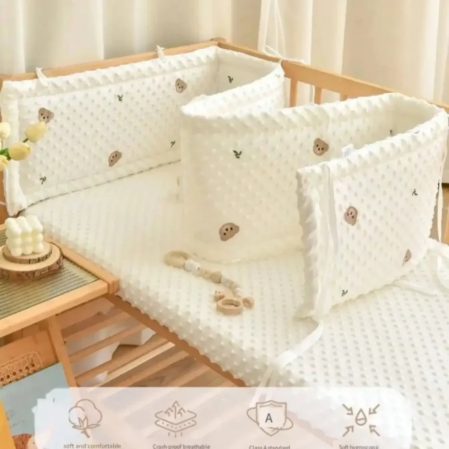 Baby Bed Bumper In The Crib Thick Soft Cot Protection Detachable Cradle Protector Children Room Decoration Allow Custom Size