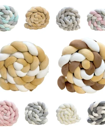 1M/2M/3M/4M Baby Bed Bumper Infant Cradle Cot Protector Knot Braid Bumper Plush Pillow Cushion Crib Anti-collision Room Decor
