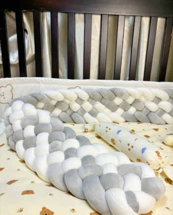 2M Six Strands Bed Circumference Braided Twist Anti-collision Newborn Bumper Infant Knot Crib Cushion Bumper For Infant