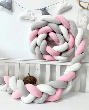 1M-3M Baby Bed Bumper Infant Cradle Pillow Cushion Braid Knot Bumper Crib Bumper Protector Room Decor Tresse Tour De Lit Bebe 3