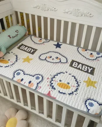Washable Changing Mat Cartoon Newborn Waterproof Crib Pad Baby 5 Layers Portable Foldable Compact Urine Pad