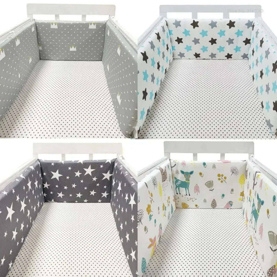 Baby Bed Thicken Bumpers Cotton Printed Cot Protector For Baby One-piece Crib Around Cushion Pillows 130*30 CM Baby Crib Bumpers