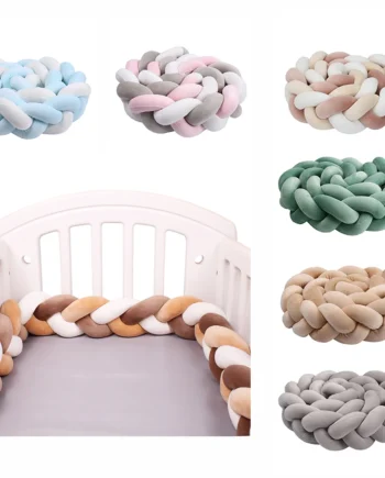 Braided Baby Bed Bumper Infant Cradle Pillow Cushion Braid Knot Bumper Crib Bumper Protector Room Decor Tresse Tour De Lit Bebe