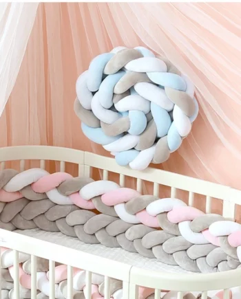 1M Braid Baby Bed Bumper Infant Cradle Cot Protector Plush Pillow Cushion Crib Anti-collision Room Decor Bumper Bedding Set