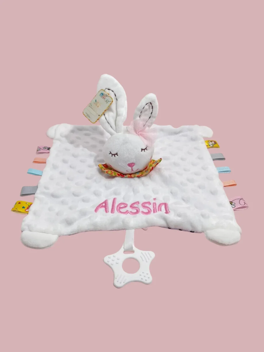 Personalized letter Embroidered Newborn Custom name Nursery Baby security blanket Soothing towel Gifts Boy Girl Sleep sack anima