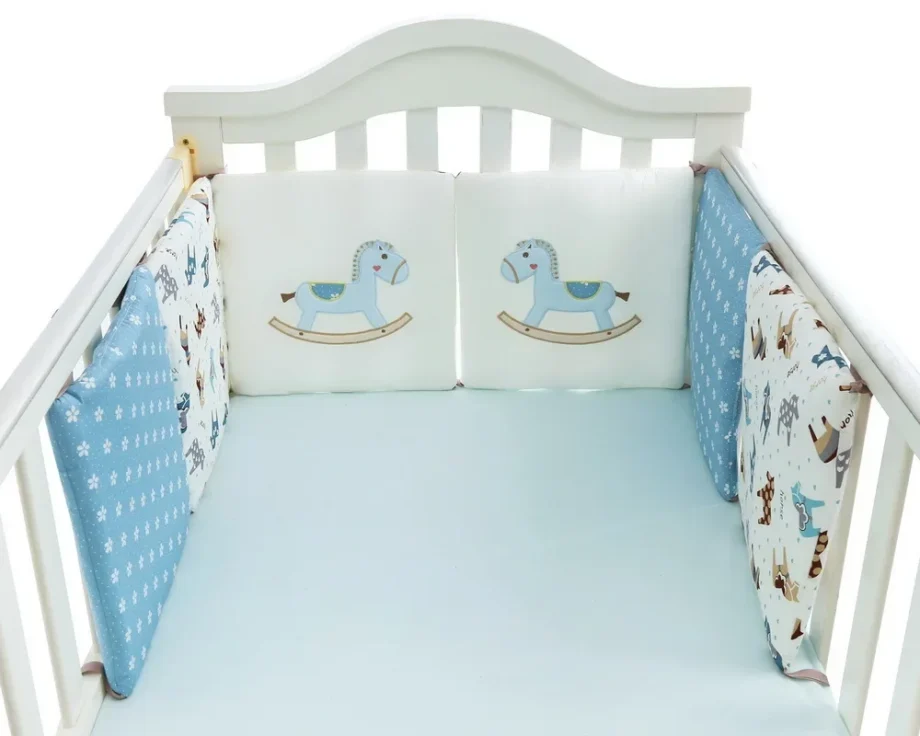 6Pcs Baby Nursery Nordic Stars Design Baby Bed Bumper Crib Around Cushion Cot Protector Pillows Newborns Room Decor 30cm*30cm