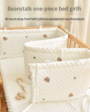 Baby Crib Fence Cotton Bed Protection Railing Thicken Bumper Crib Around Protector Baby Room Decor Solid Color
