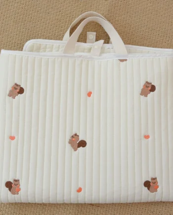 Thin newborn baby Embroidery Pure cotton breathable nap mat Folding portable mattress for picnic camping portable