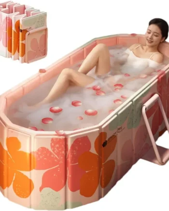 Foldable Bathtub Freestanding Japanese Soaking Tub Portable Shower Stall Tub Bathroom SPA Bath for Adult Kid Outdoor Hot Ice Tub