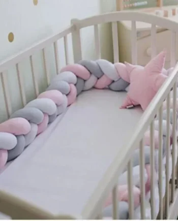 1M/2M/3M/4M Knot Braid Bumper Infant Cradle Cot Protector Plush Pillow Cushion Crib Anti-collision Room Decor Baby Bed Bumper