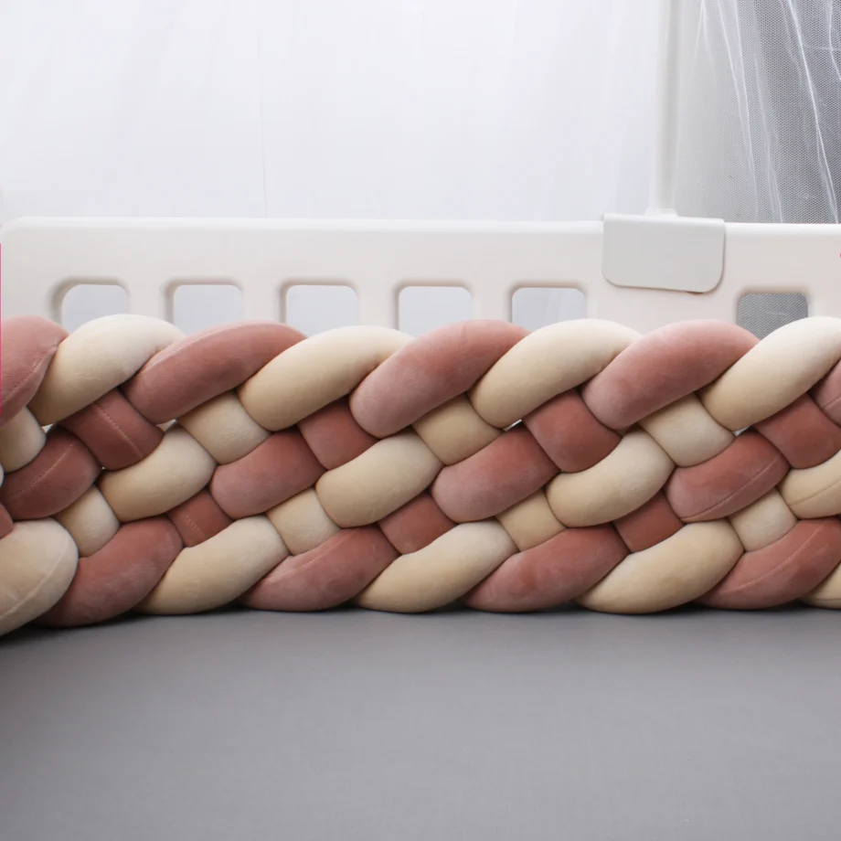 20-22cm Wide Baby Bed Bumper Braid Knot Pillow Cushion Bumper For Crib Protector Cot Bumper Room Decor 2M