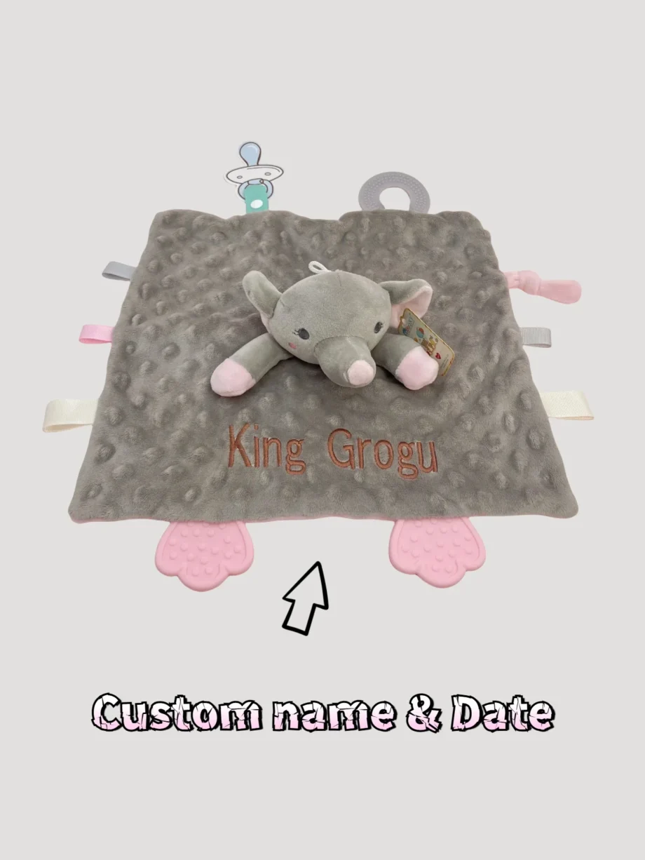 Personalized letter Embroidered Newborn Custom name Nursery Baby security blanket Soothing towel Gifts Boy Girl Sleep sack anima