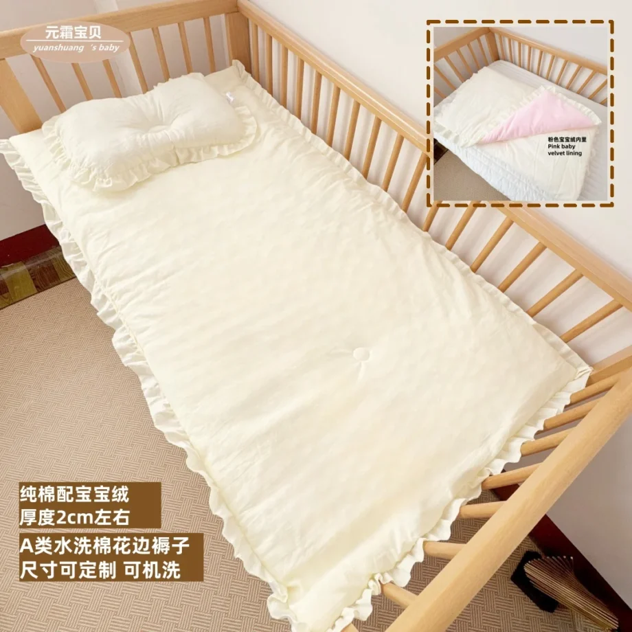 Baby Mattress Pure Cotton Autumn and Winter Thickeneded Baby Velvet Bedding Baby Mattress Thickeneded Warm Mattress