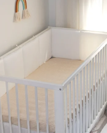 6pcs/set Cotton Baby Crib Bumpers Fence Baby Bed Rail Anti Collision Guard Rail White Soft Splicing Bed Side Cushion