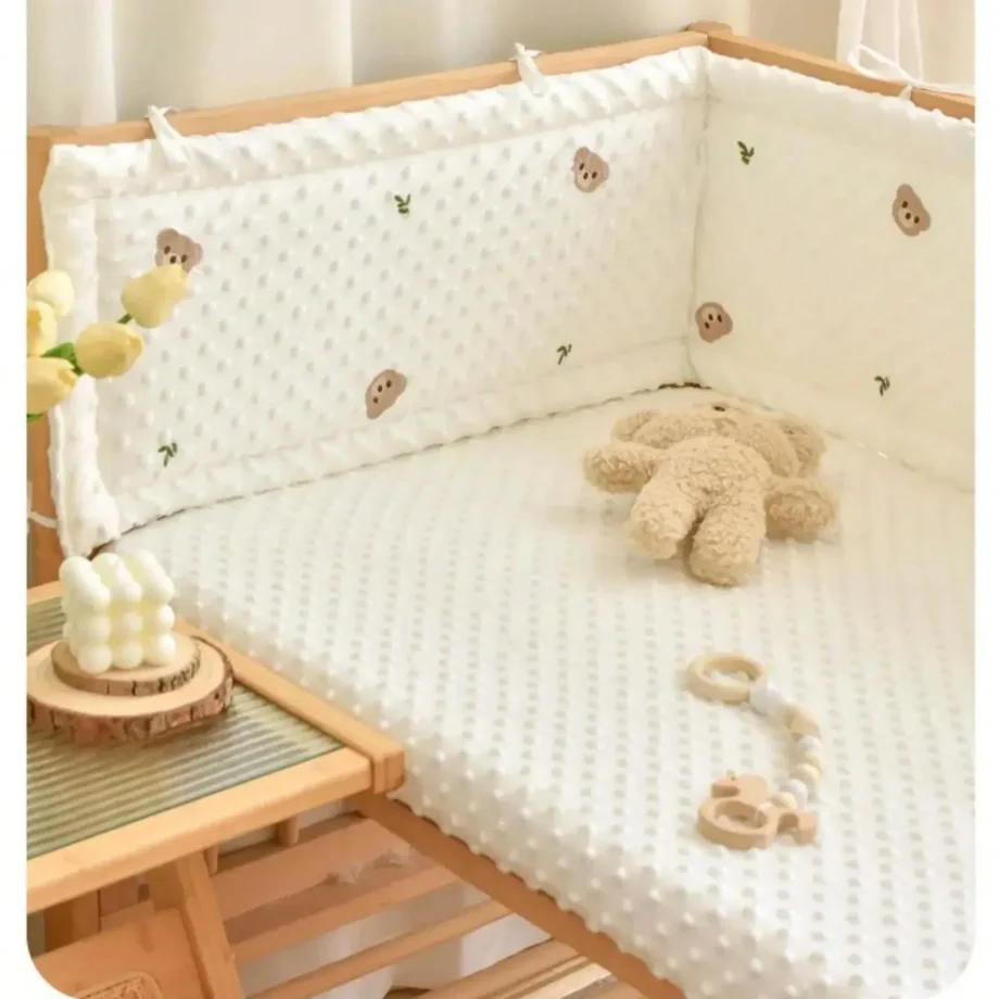 Baby Bed Bumper In The Crib Thick Soft Cot Protection Detachable Cradle Protector Children Room Decoration Allow Custom Size