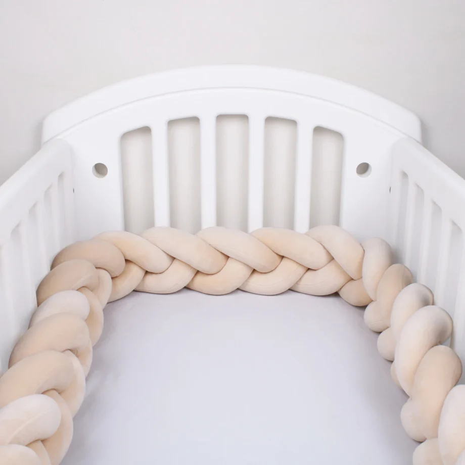 Braided Baby Bed Bumper Infant Cradle Pillow Cushion Braid Knot Bumper Crib Bumper Protector Room Decor Tresse Tour De Lit Bebe