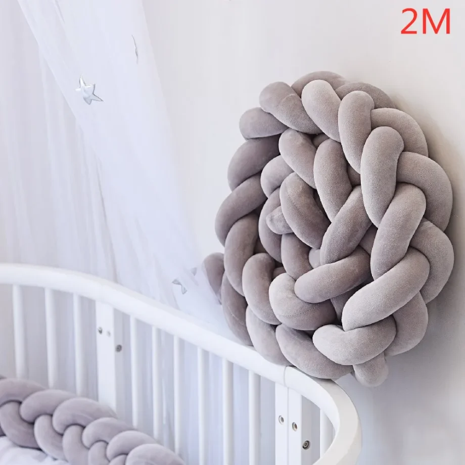 1M/2M/3M/4M Baby Bed Bumper Infant Cradle Cot Protector Tour De Lit Bebe Tresse Knot Braid Bumper