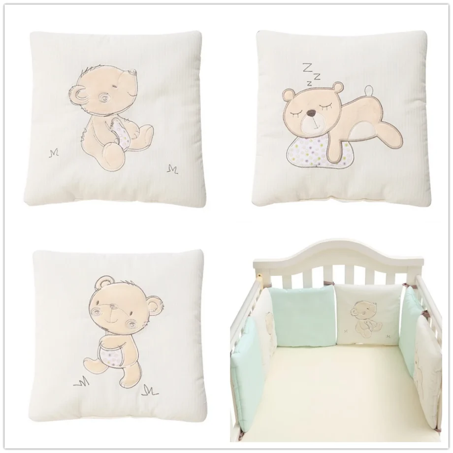 6Pcs Children's Cot Bumper Baby Head Protector Safety Rail Infant Anti-collision Bumper Cot Bumper Protector Back Cushion