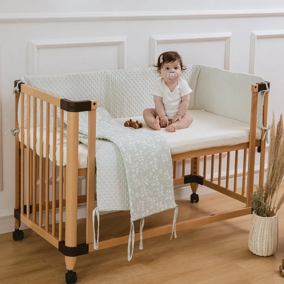 1.8M Baby Bumper Bed Protector Crib Side Winter Warm Baby Bedding Set Anti-Collision Crib Bumper Washable Cotton Velvet