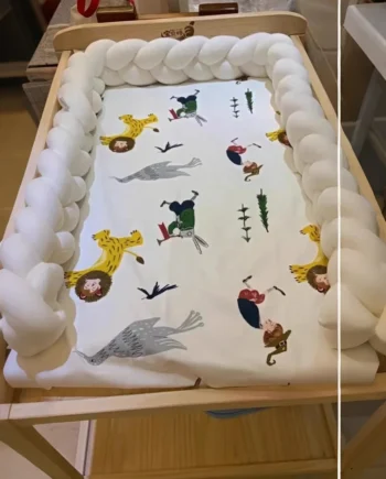 1M/2M/3M/4M Baby Bumper Bed Braid Knot Pillow Cushion for Infant Crib Protector Cot Room Decor Bedding Set Boy Decoration