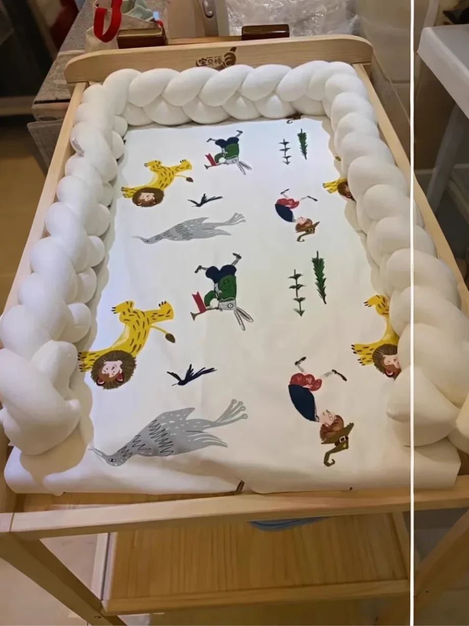 1M/2M/3M/4M Baby Bumper Bed Braid Knot Pillow Cushion for Infant Crib Protector Cot Room Decor Bedding Set Boy Decoration
