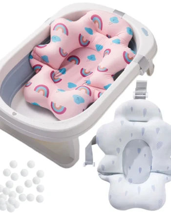 Baby Shower Bath Tub Pad Non-Slip Bathtub Mat Newborn Safe Security Bath Support Cushion Suspension Soft Pillow Care Accessories