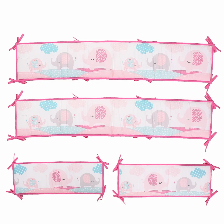 4Piece Thick Baby Crib Bumpers For Newborns Anti-collision Around Cot Infant Protector Nursery Decoration For 130*70cm Crib