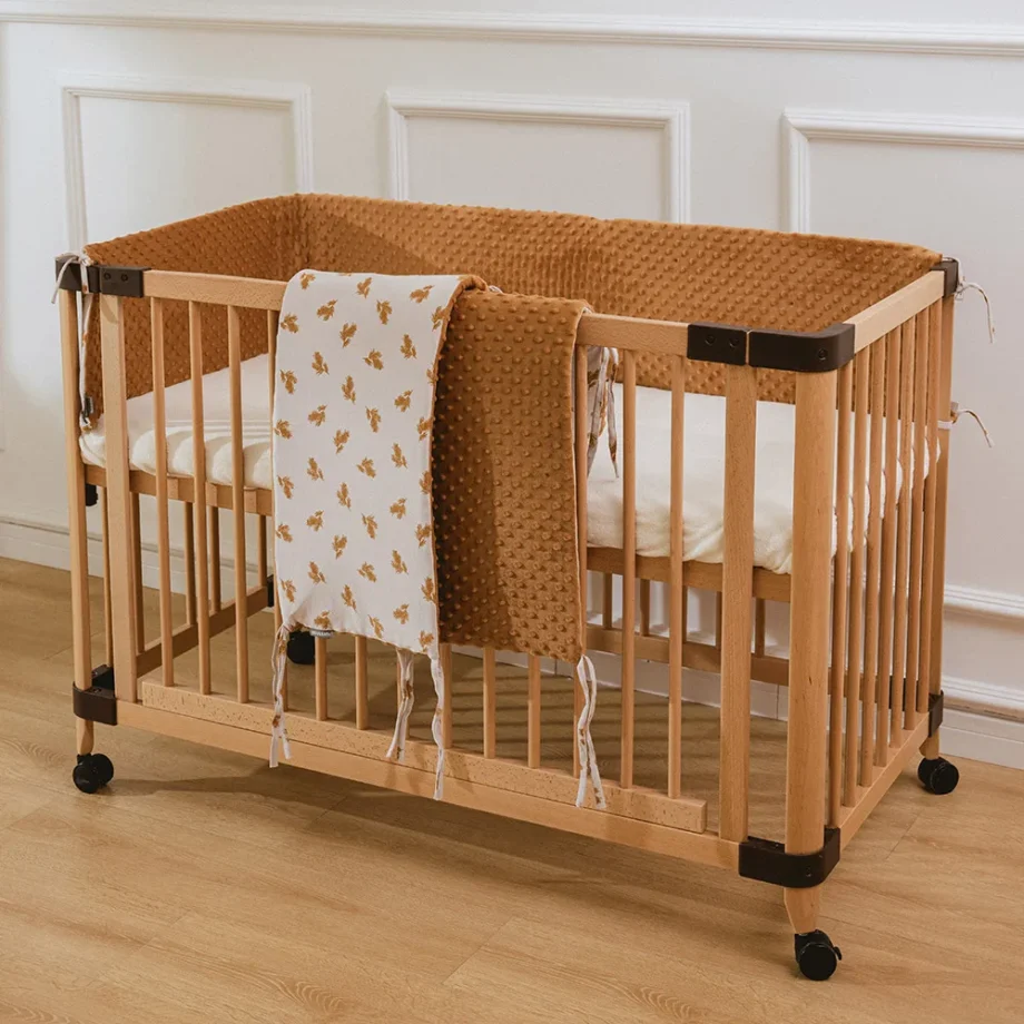 1.8M Baby Bumper Bed Protector Crib Side Winter Warm Baby Bedding Set Anti-Collision Crib Bumper Washable Cotton Velvet