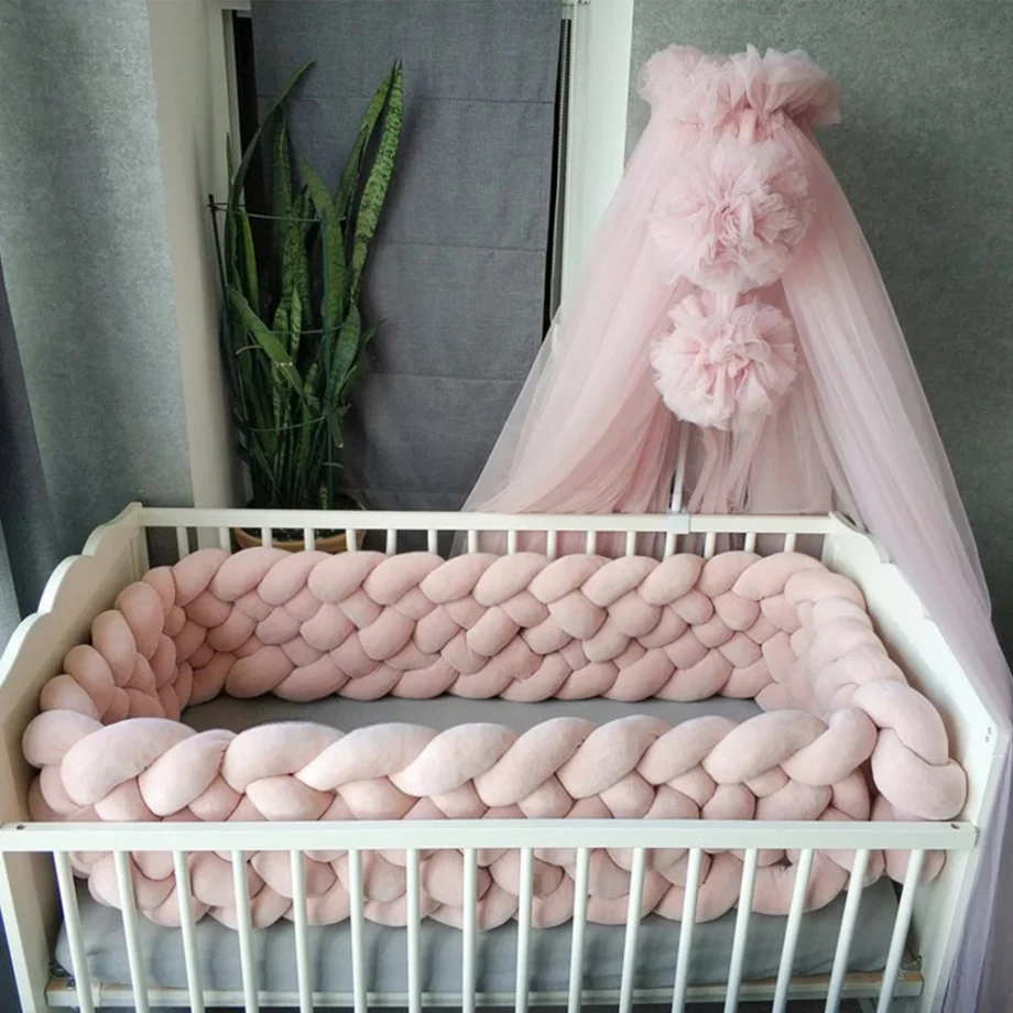 6 Strand Braided Crib Anti-collision Bed Surround Newborns Bumper Circumference Protector 4M Baby Bed Bumper Long Knotted 2M 3M