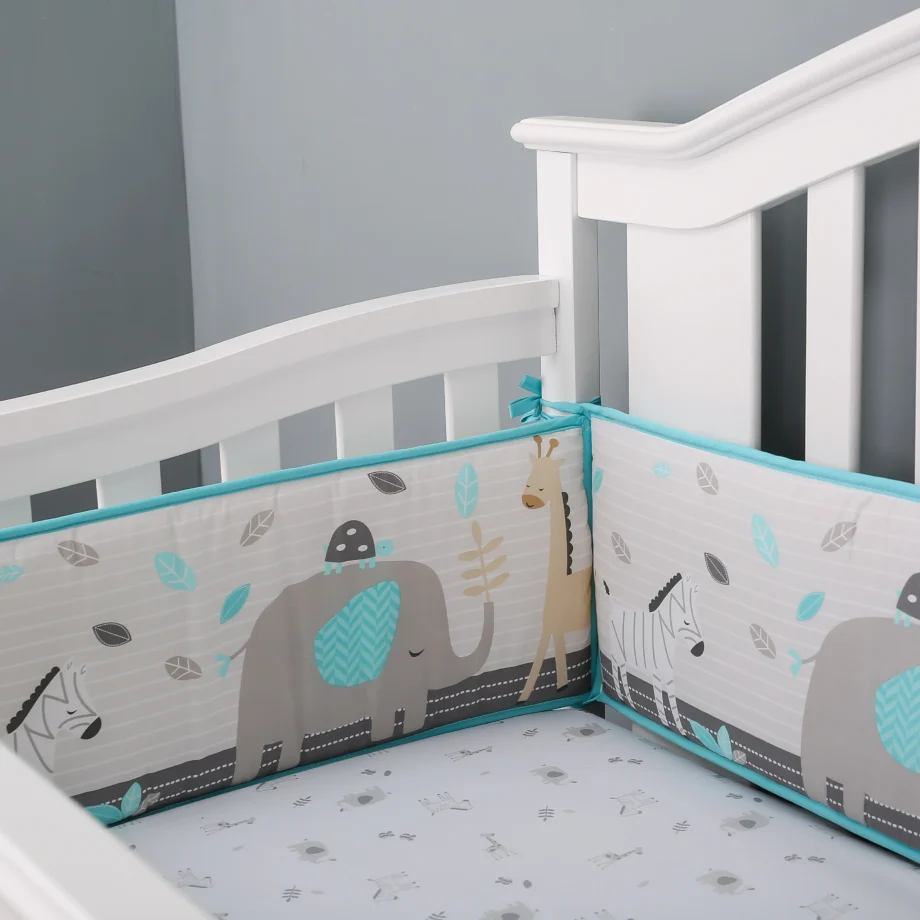 4Piece Thick Baby Crib Bumpers For Newborns Anti-collision Around Cot Infant Protector Nursery Decoration For 130*70cm Crib