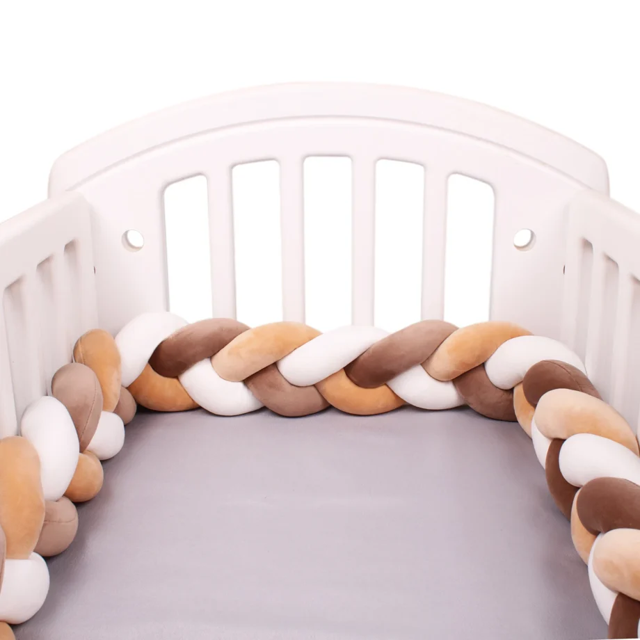 Braided Baby Bed Bumper Infant Cradle Pillow Cushion Braid Knot Bumper Crib Bumper Protector Room Decor Tresse Tour De Lit Bebe
