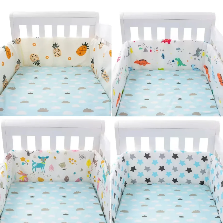 Infant Cotton Bumper Chichonera Baby Crib Cot Protector Newborn Bed Barrier Cushion Braid for Children's Safety Bebe Cunas