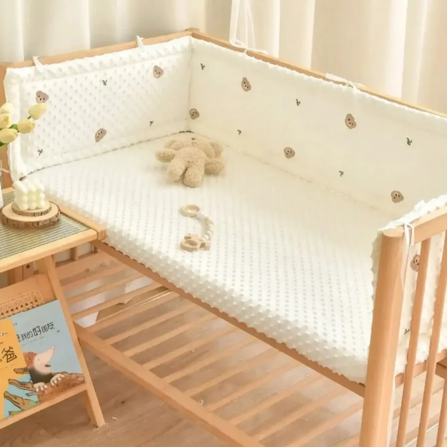 Baby Bed Bumper In The Crib Thick Soft Cot Protection Detachable Cradle Protector Children Room Decoration Allow Custom Size