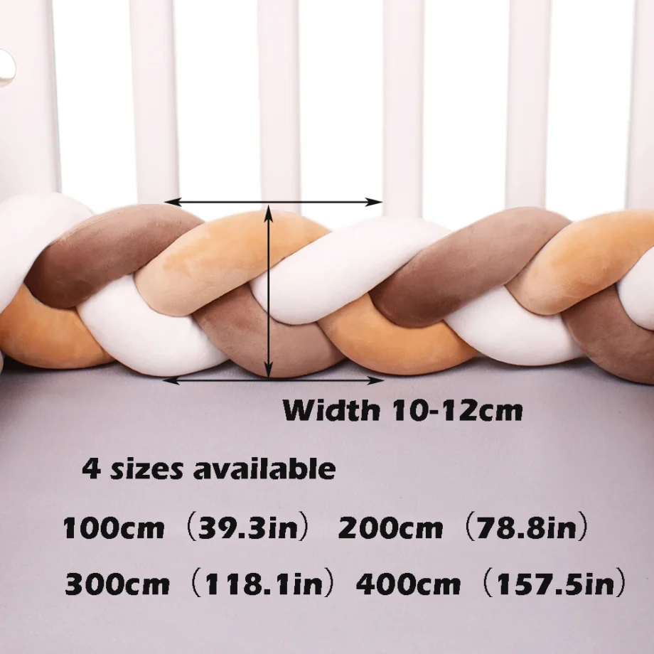 Braided Baby Bed Bumper Infant Cradle Pillow Cushion Braid Knot Bumper Crib Bumper Protector Room Decor Tresse Tour De Lit Bebe