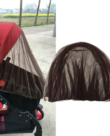Stroller Mosquito Net Cover With Elastic Edging For Buggies Play Pens Cradle Mesh Insect Protection Cover (Coffee)