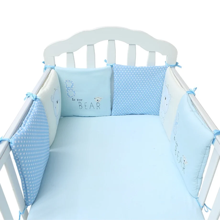 6Pcs Children's Cot Bumper Baby Head Protector Safety Rail Infant Anti-collision Bumper Cot Bumper Protector Back Cushion