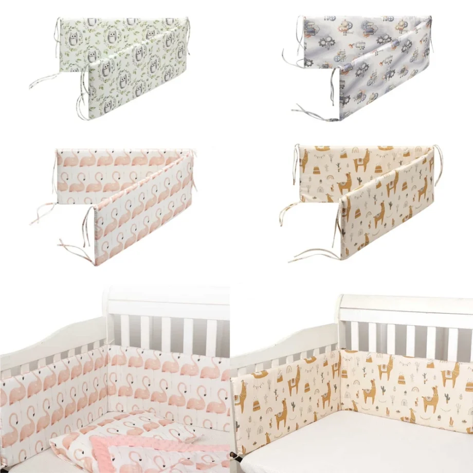 Baby Bed Thicken Bumpers Cotton Printed Cot Protector For Baby One-piece Crib Around Cushion Pillows 130*30 CM Baby Crib Bumpers