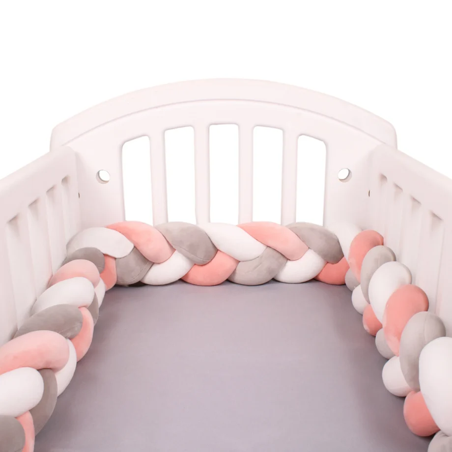 Braided Baby Bed Bumper Infant Cradle Pillow Cushion Braid Knot Bumper Crib Bumper Protector Room Decor Tresse Tour De Lit Bebe