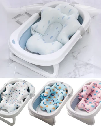 Baby Shower Bath Tub Pad Non-Slip Bathtub Mat Newborn Safe Security Bath Support Cushion Suspension Soft Pillow Care Accessories