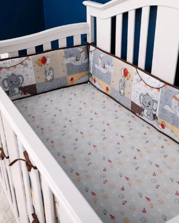 4m Print Baby Bed Bumper 4-piece set Detachable Newborn Crib Around Cot Protector Kids Room Decor Newborns Cot Fence