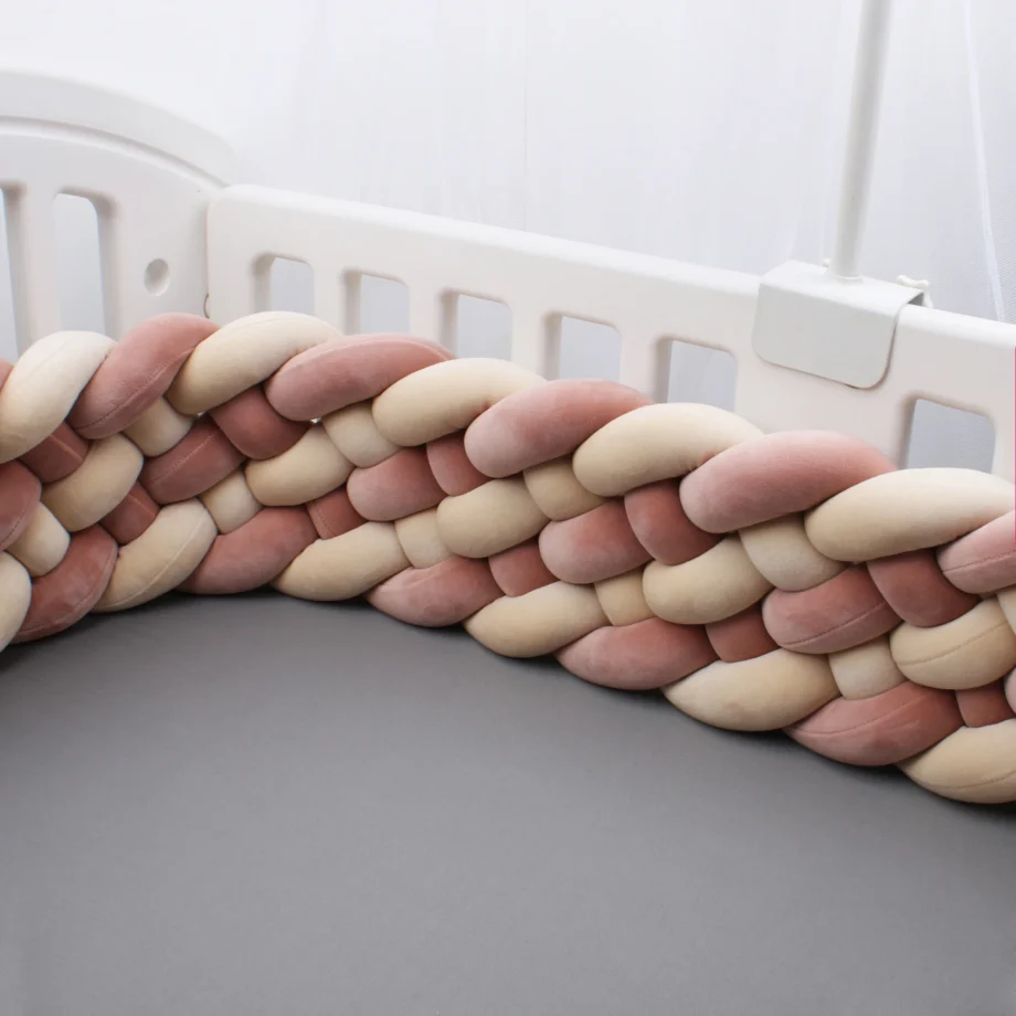 20-22cm Wide Baby Bed Bumper Braid Knot Pillow Cushion Bumper For Crib Protector Cot Bumper Room Decor 2M